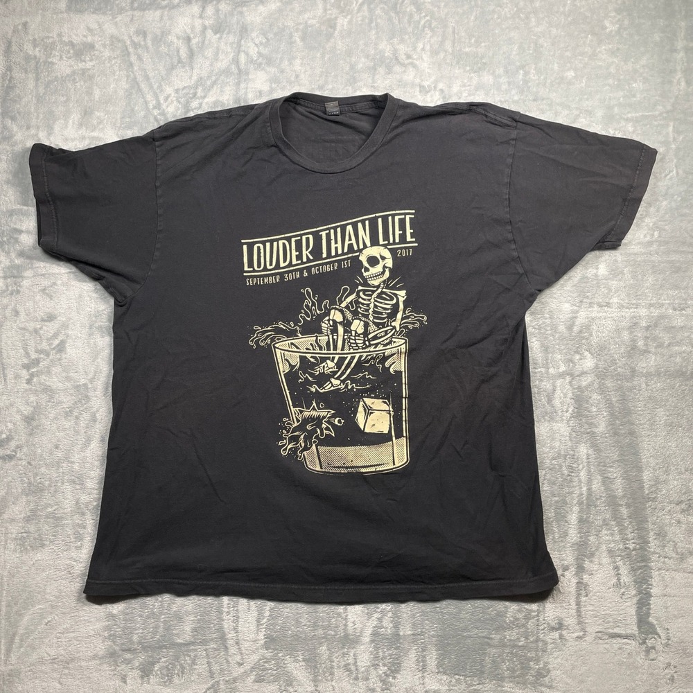Louder Than Life Festival Skeleton Graphic T Shirt Mens Black 2017 Concert XXL